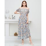 Resti Long orange summer dress for women with blue flowers - Clothing | Eponuda.ba