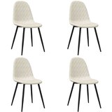 Maison Chic Jedilni stoli - Vzorci stoli 4 kosi kremno bel žamet A785, (22032150) Cene