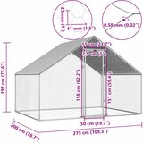 Vanjski kavez za kokoši od pocinčanog čelika 2,75 x 2 x 1,92 m | shoptok.hr