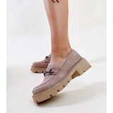 VINCEZA Beige leather moccasins | Shoptok.si