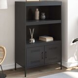 Visoka komoda crna 68 x 39 x 113 cm čelična | shoptok.hr