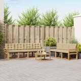  Set vanjskih sofa 8 kom. Bijela i bež Smeđa 59 x 59 x 37 cm | Shoptok.si