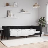 vidaXL Raztegljiva postelja črna 100x200 cm žamet Cene