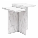 Bela mizica v marmornem dekorju 56x56 cm Brielle –