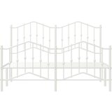 Metalni okvir kreveta uzglavlje i podnožje bijeli 140 x 190 cm | shoptok.hr