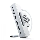 USB-C Clamp Hub iMac 24" 2021 , 1x USB-C up to 5 Gbps,3x USB-A 3.0 up to 5 Gbps, inc. Apple S.Drive Micro, SD, Srebrni