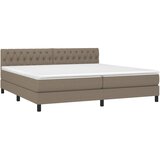  Krevet s oprugama i madracem smeđesivi 200x200 cm od tkanine | shoptok.hr