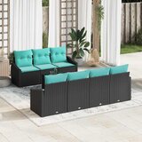  Set sofe s jastukom s jastukom 8 pcs Crna i turkizna poliratan | shoptok.hr