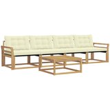  Set vanjskih sofa 5 pcs Bijela i krem | shoptok.hr