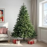  Umjetno božićno drvce s nogom 240 cm PVC i metal Zelena - Zelena 240 cm bez LED svjetala | shoptok.hr