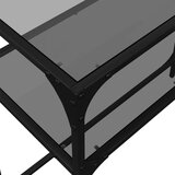 vidaXL Konzolni stol s crnom staklenom površinom 98x35x81 cm čelični | shoptok.hr