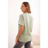 Polski Women's cotton blouse in a classic cut dark mint | shoptok.hr