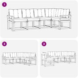  Set vanjskih sofa 5 kom. Prirodna i svijetlo siva Smeđa 249 x 130,5 x 73 cm | Shoptok.si