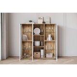 Livetastic visoka komoda, hrast wotan, bela, visoki sijaj | Shoptok.si