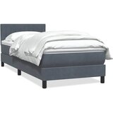 Box spring krevet s madracem tamnosivi 90x220 cm baršunasti | shoptok.hr