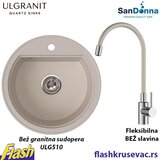  Granitna sudopera Ulgranit ULG510 okrugla (BEŽ) + fleksibilna slavina Minotti - SET | Eponuda.com