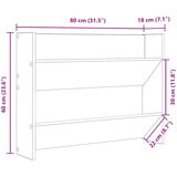  Zidni ormarić za cipele siva boja betona 80 x 18 x 60 cm drveni | shoptok.hr