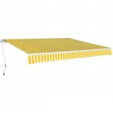 vidaXL Ročno zložljiva tenda 600 cm rumeno/bela Cene