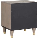 vidaXL Noćni ormar Siva 40 x 33 x 46 cm masivno drvo manga | shoptok.hr