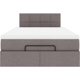 vidaXL Otomanski posteljni okvir z vzmetnico taupe 120x190 cm blago, (21607123) | Shoptok.si