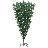 vidaXL Obrnjen umeten božičTree z nizom žogic Zelena 240 cm PVC | Shoptok.si