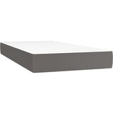  Box spring postelja z vzmetnico siva 80x200 cm umetno usnje | Shoptok.si