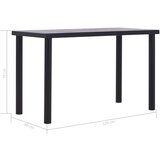  Blagovaonski stol crni i siva boja betona 120 x 60 x 75 MDF | shoptok.hr