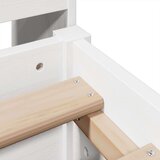 vidaXL Knjižna postelja brez vzmetnice bela 135x190 cm trdna borovina | Shoptok.si