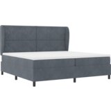  Postelja s pomičnim dnom in vzmetnico Temno siva 200x200 cm Žamet, (22050146) | Shoptok.si