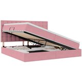  LED krevet za pohranu s madracem Ružičasta 200 x 200 cm Baršun | shoptok.hr