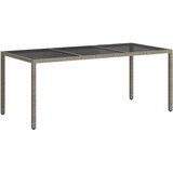  Vrtni stol sivi 190x90x75 cm od kaljenog stakla i poliratana | shoptok.hr