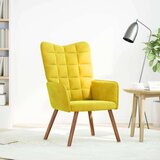vidaXL Relaksacijski stol Rumeni žamet | Shoptok.si