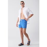 Avva Men's White-blue Quick Dry Printed Standard Size Swimwear Marine Shorts Cene
