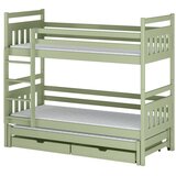 Molarem Home Drveni dječji krevet na kat Seweryn s tri kreveta i ladicom - olive - 160x80 cm - Bez madraca | shoptok.hr