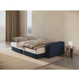 Micadoni Temno modra raztegljiva sedežna garnitura iz tkanine bouclé 247 cm Jodie – Home | Shoptok.si