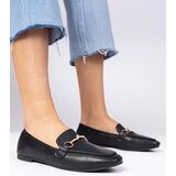 D/CEO marka niezdefiniowana Black elegant moccasins with gold decoration and rhinestones Kalisa | Shoptok.si