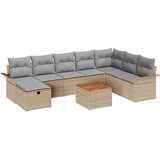  9-delni vrtni kavčni set s blazinami Bež poli ratan | Shoptok.si