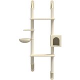  Zidna penjalica za mačke sa stupom za grebanje krem 180 cm | shoptok.hr
