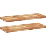 vidaXL Viseče police 2 kosa 100x30x4cm oljni premaz trden akacijev les, (21325829) | Shoptok.si