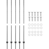  Stup za ogradu 5 pcs Siva 150 cm Čelik | shoptok.hr