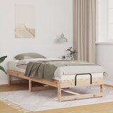 vidaXL Krevetni okvir z ročaji Rjava 80 x 210 cm Trdna borovina | Shoptok.si