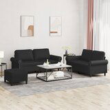 vidaXL 3-dijelni set sofa s jastucima crni od umjetne kože | shoptok.hr
