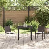  Vrtni set za objed 3 pcs Smeđa i crna PE ratan | shoptok.hr