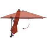  Vrtni suncobran Terakota 248 x 248 x 148 cm Poliester i čelik | Eponuda.ba