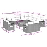  14-dijelni set vrtnih sofa s jastucima poliratan crni | shoptok.hr