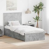  Krevetna konstrukcija s ladicama Betonski sivi 90 x 190 cm | shoptok.hr