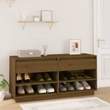 The Living Store Omarica za čevlje medeno rjava 110x34x52 cm trdna borovina - Omarica Za Čevlje, (21433959) Cene