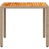 Vrtni stol bež 90 x 90 x 75 cm od poliratana i bagremovog drva | shoptok.hr
