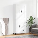  Visoka komoda bijela 69,5x34x180 cm konstruirano drvo Slike