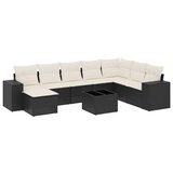  9-dijelni set vrtnih sofa s jastucima crni od poliratana Crna | Shoptok.si